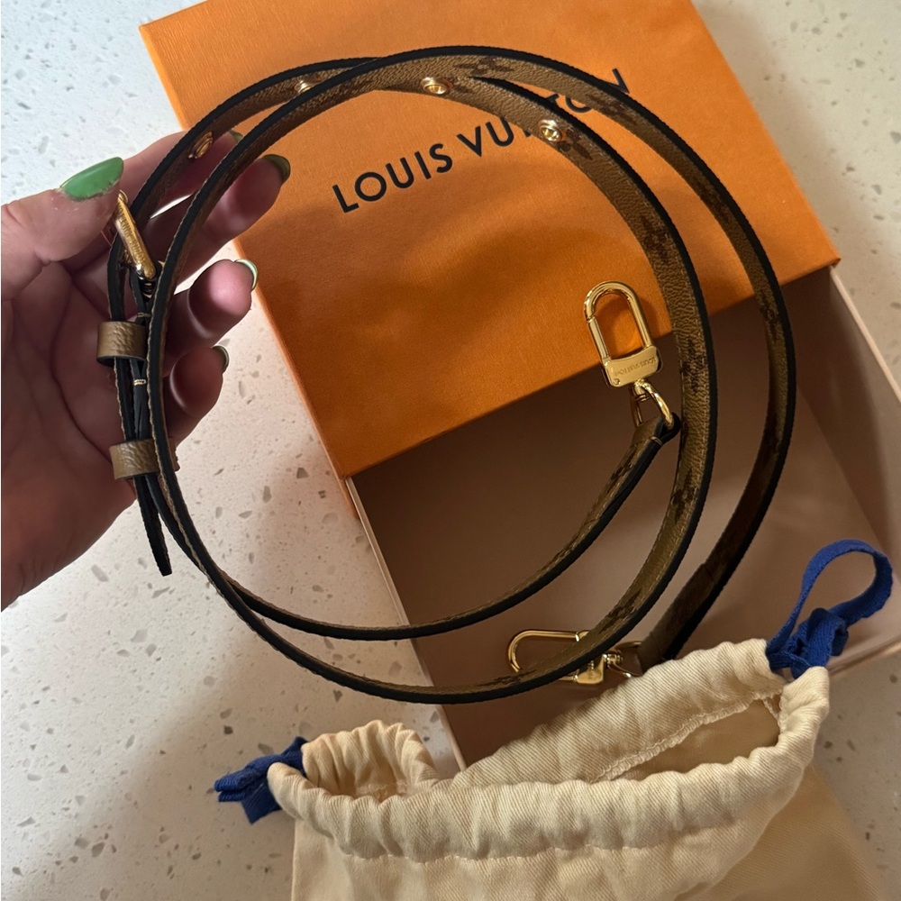 Louis Vuitton Tan Monogram Strap/Bandoulière with Gold Accents